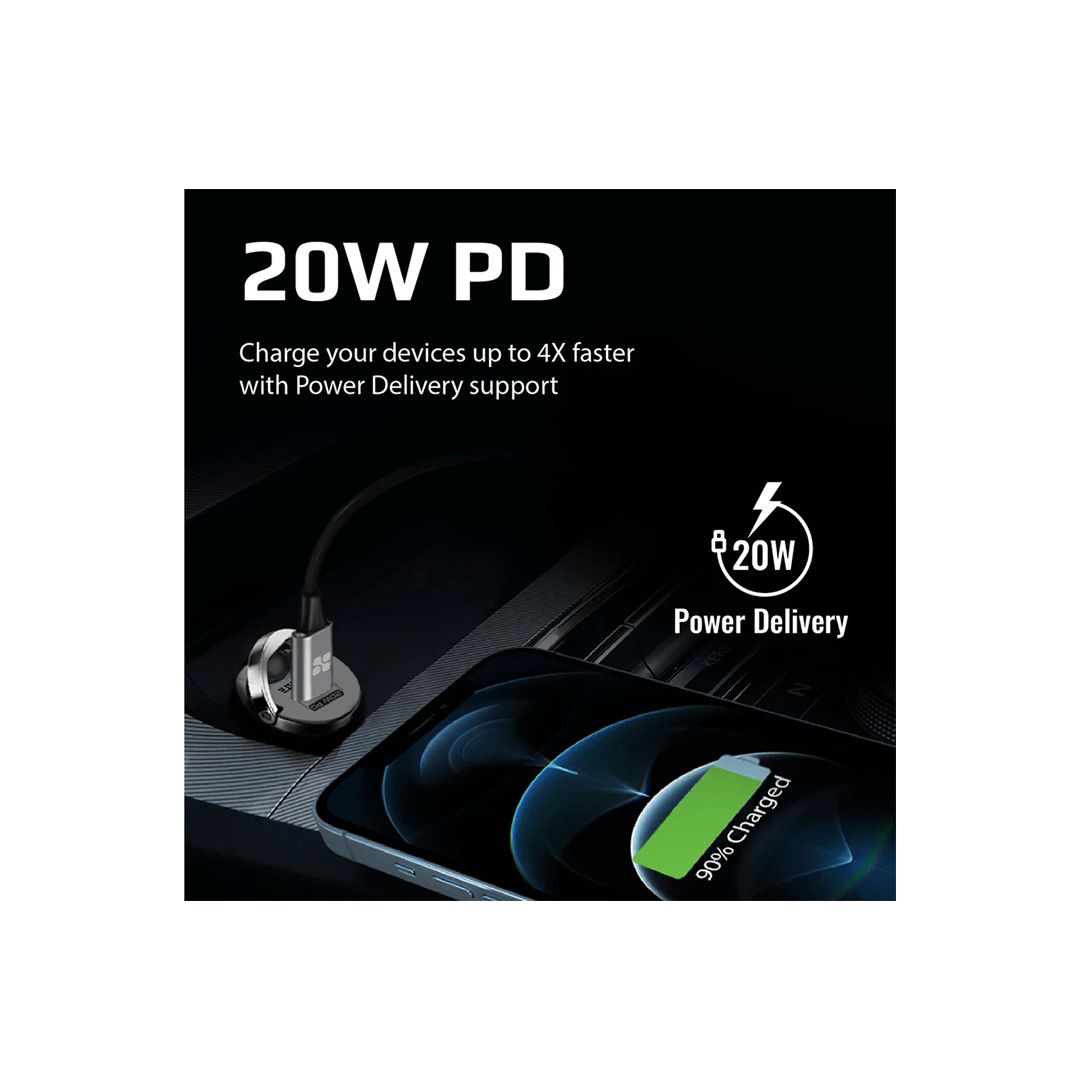 Promate Bullet-PD20 World's Smallest Car Charger with 20W Power Delivery - Black in Qatar Promate Bullet-PD20 World's Smallest Car Charger with 20W Power Delivery - Black in Qatar